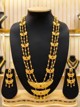 Exclusive Handmade Highly Polished Sabeki Sita Har Necklace Set with Beautiful Earrings