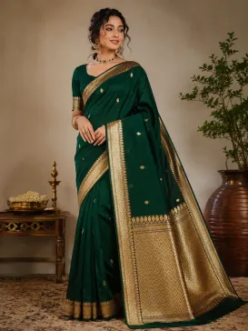 Banarasi Saree with Gold Zari Border | Traditional Indian Silk Saree in UK